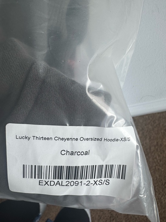 White Fox Boutique Charcoal “Lucky 13 Cheyenne” Hoodie NWT Size XS/S - Picture 7 of 8